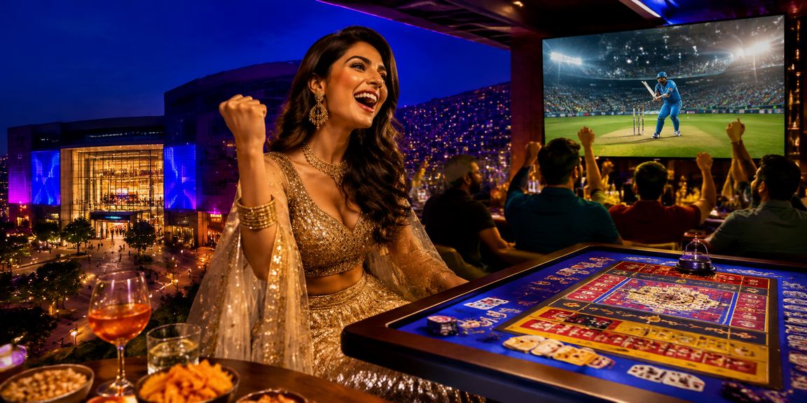 Excited player enjoying slots game on mobile in Delhi